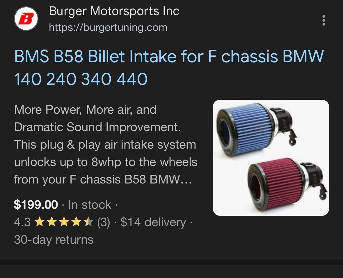 BMW Air Intake (F-30, B58)