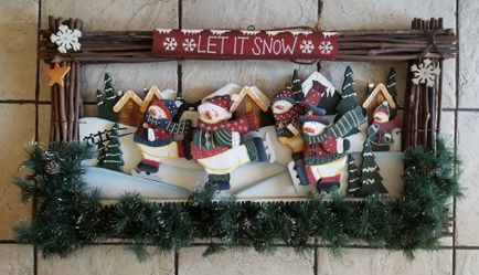 Large 36" x 21" Snowman "Let it Snow" Rustic Country Style Christmas/Winter Holiday Wall Decor. $40