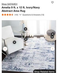 Safavieh Amelia 9x12 Ivory/Navy Abstract Area Rug