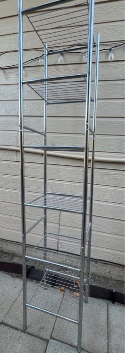 Chrome 6-tier freestanding storage rack