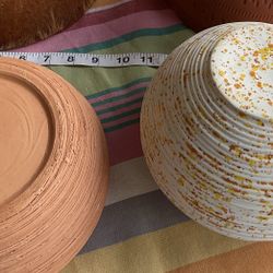 Pottery Planters - Lot Of 2 - Terracotta & Ceramic 