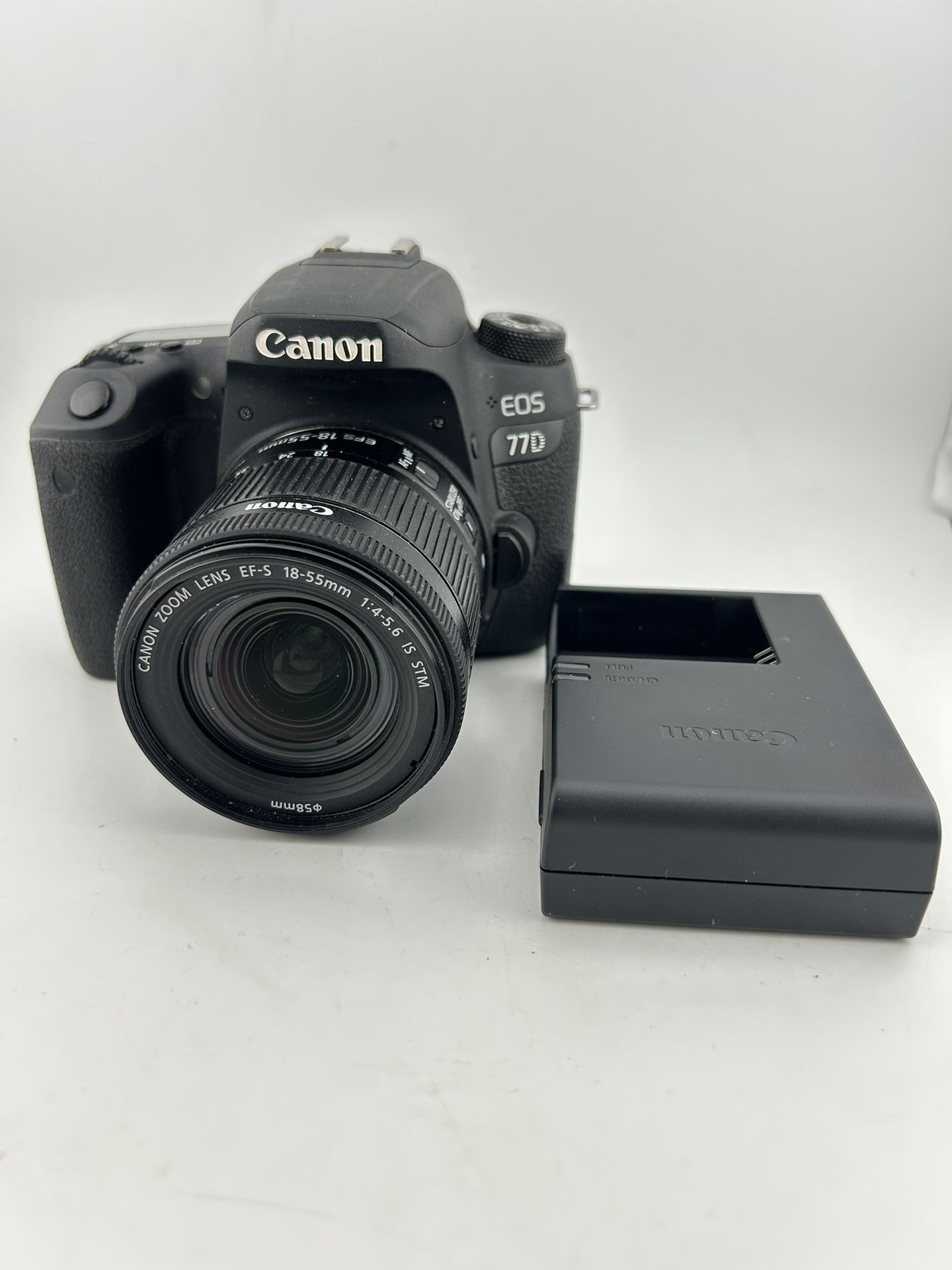 Canon EOS 77D Digital SLR Camera with EF S 18 55mm Lens charger
