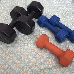 MOVE OUT SALE - dumbbells set 8lb(pair), 1kg(pair), 6lb