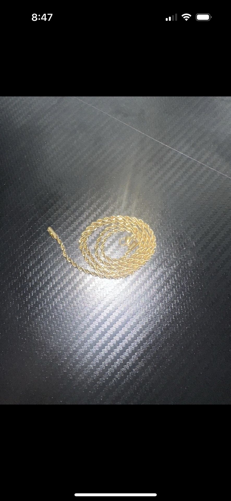 Gold-Tone Chain Necklace 22” – Realistic Shine, Hip Hop Style, New