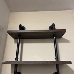 Allen and roth rustic pipe shelf