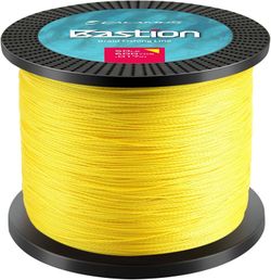 Calamus Bastion Braided Fishing Line -Abrasion Resisting Braided Lines – Thin Diameter Superline – Zero Stretch – 4 Strand MultiTuf Fiber Braid Line