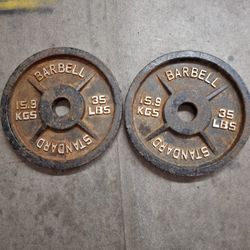 35 LBS  CAST IRON PLATES