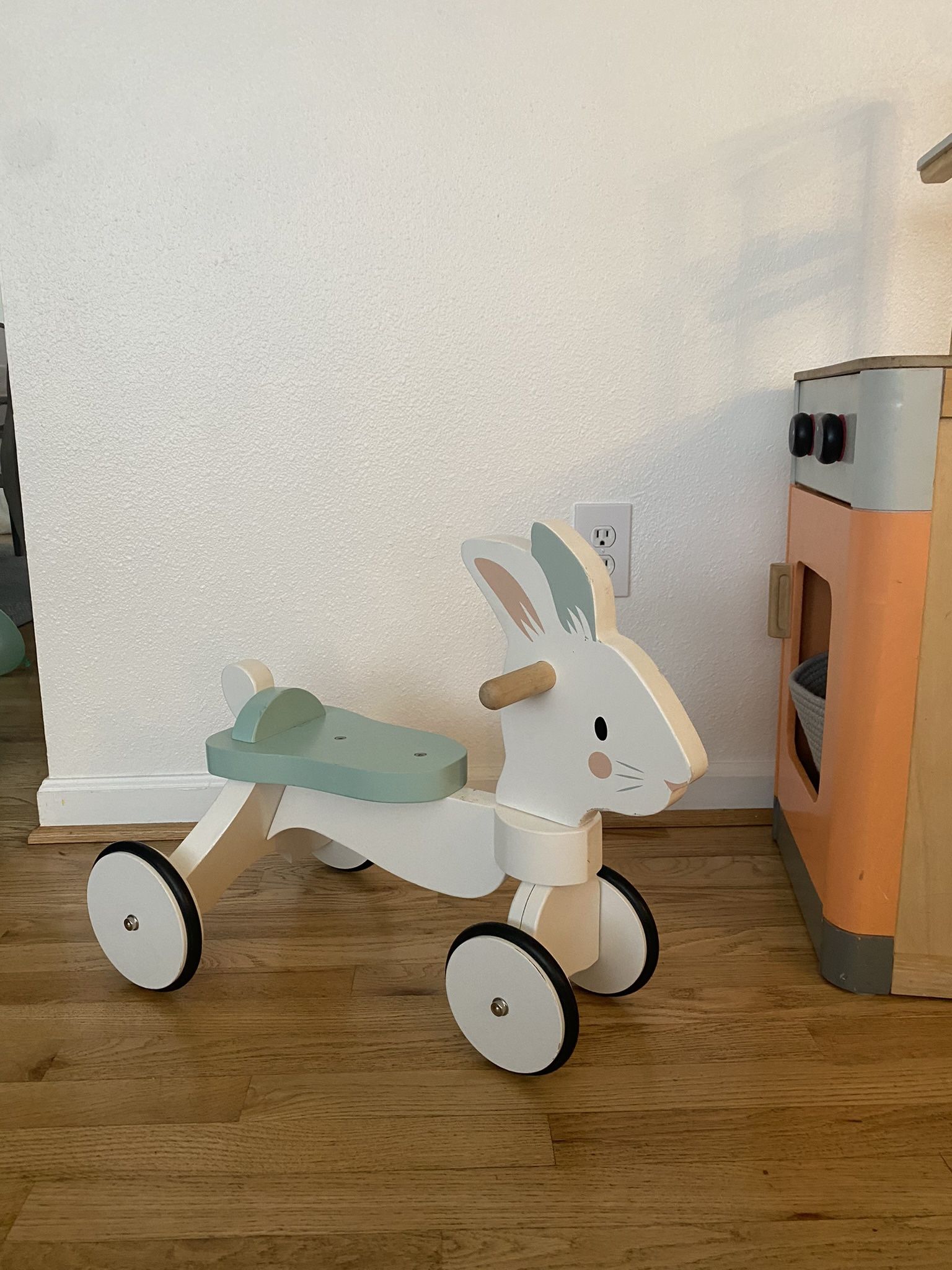 Cute Wooden Ride On Bunny Toy Bike
