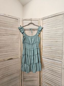 XL Sage Green Tiered Ruffle Mini Dress - Boot Barn