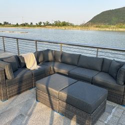 New In Box Patio Furniture Sectional 6”cushions Deep Seating 8pcs (Free Delivery)