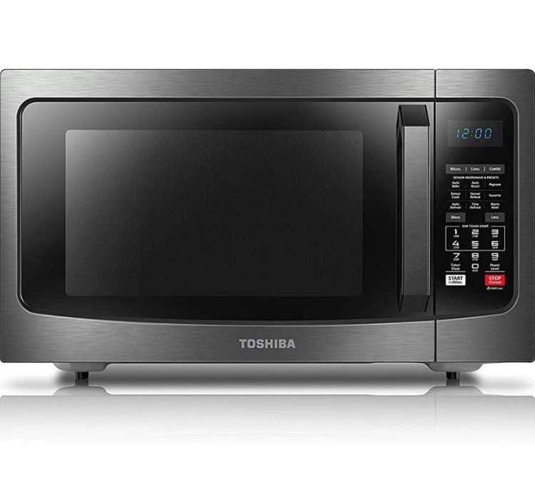 TOSHIBA 3-in-1 EC042A5C-BS Countertop Microwave Oven, Smart Sensor, Convection, Combi., 1.5 Cu. Ct. with 13.6 inch Removable Turntable for Family Size