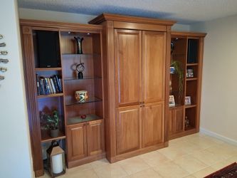 Large Wood Wall Unit Entertainment Center