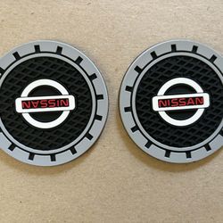 For Nissan Logo Cup Holder Coaster Inserts, 2.75" Non-Slip Silicone
