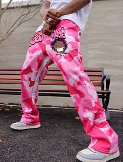 Men’s SHEIN plus size Pink Camo Graphic pants size 6XL
