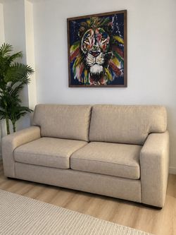 City Furniture Veronica 90” Khaki Sofa – Like New