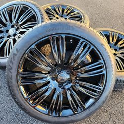 22” Range Rover Autobiography gloss black OEM wheels and tires