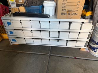 Metal Parts/ Tool Bin Storage Rack with Drawers