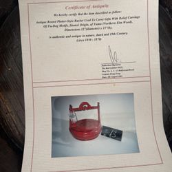 Authenticated 1(contact info removed) antique basket