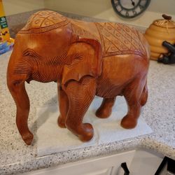 Vintage 1950's? Indian Carved Wooden Elephant