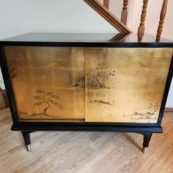Mid Century Asian Themed Cabinet 