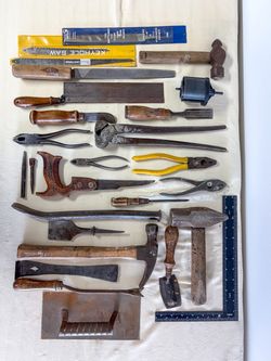 Set of Vintage Assorted and Wood Handle Tools