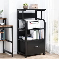 Mobile File Cabinet with Printer Stand and Legal Size Drawer for Home Office