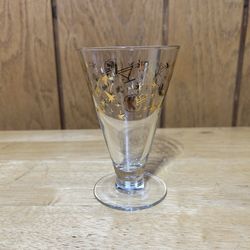 Vintage Kahlua Cocktail Mudslide Glass Gold Atomic Stars Barware NYE MCM 8oz