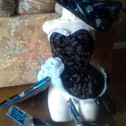 STELLA Womens Upcycled Unique Handmade Burlesque Alien Space Girl Costume sz S