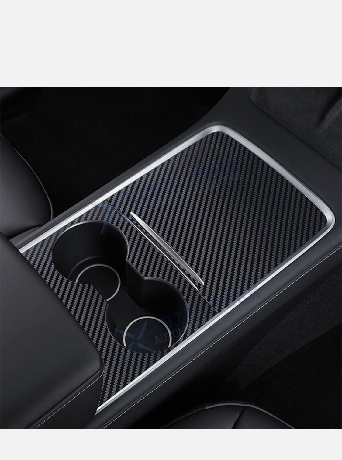 Fits 21-23 Tesla Model Y PVC Center Console Wrap Cover Decal Carbon Fiber Black - Picture 2 of 13 Fits 21-23 Tesla Model 3 PVC Center Console Wrap Cov