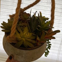 Hanging Potted Faux Succulent Plant 