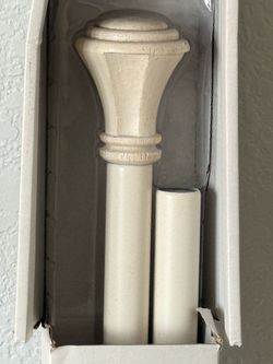 Never Used - Whitewashed Faux Wood Drapery Rod