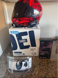 Motorcycle helmet and boots