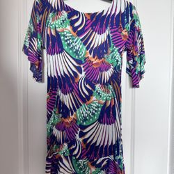 High Quality Colorful Midi Dress. Size Small. Never Used