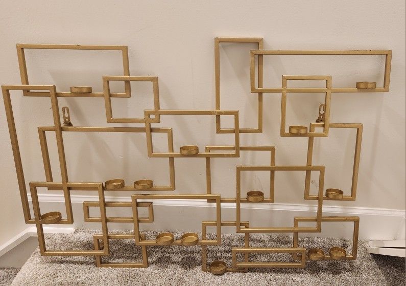 Crate And Barrel Bronze Metal Candle Holder