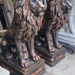 New Handmade Concrete Lions
