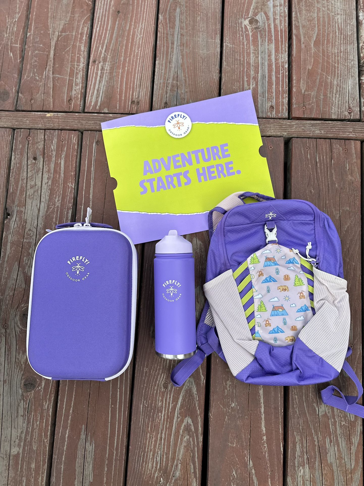 Firefly, outdoor gear youth adventure combo purple and green