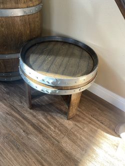 Wine Barrel Side Table