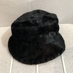 Vtg Black Velvet Hat - Womens One Size
