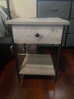 Nightstand with Drawer and Shelf