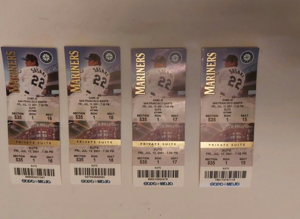 2001 Seattle Mariners Tickets