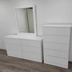 Dresser Whit Mirror And Chest - Cómoda Con Espejo Y Gavetero 