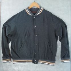 Men's Land's End "Classic Clothing" Varsity Jacket - Size XL - Grey