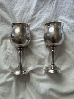 Vintage silver plated goblets
