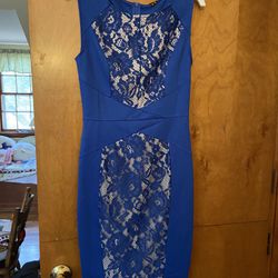 Blue and Nude Lace Dress