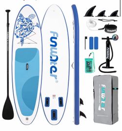 FunWater 11'/10'6" Inflatable Stand Up Paddle Board with Premium SUP Paddleboard Accessories, Wide