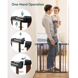 BABELIO Baby Gate Pressure Mounted Safety Doorway Gate
