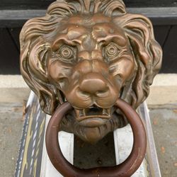Large Brass Lion Doorknocker