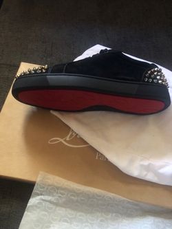 Christian Louboutin Black Suede Spiked Sneakers