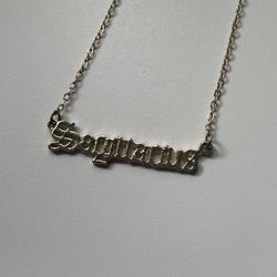 Sagittarius zodiac sign gold necklace