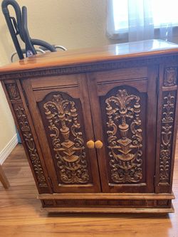 Vintage Wood Carved Cabinet